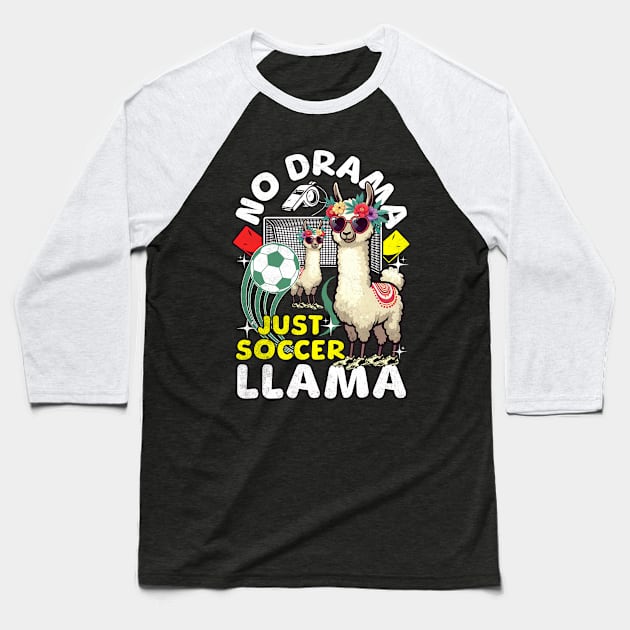 Soccer Girl Llama Baseball T-Shirt by alcoshirts